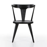 Calimia Home Ripley dining chair in solid wood with a matte black finish and mid-century modern sculptural design.
