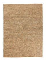 Armadillo River Rug in Natural, overhead view of the handwoven jute weave and edge finish