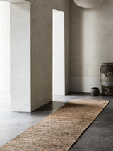 River Runner by Armadillo, handwoven jute rug, styled in a room at Calimia Home