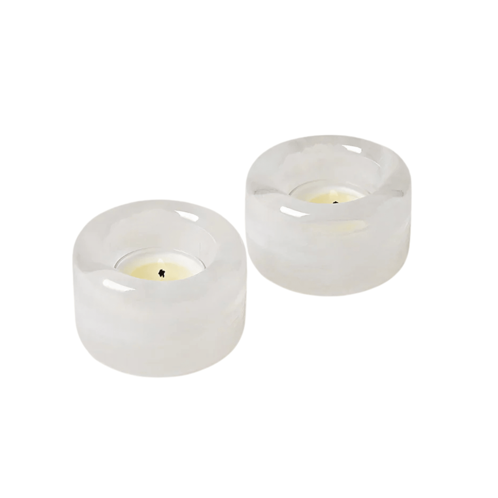 Farmhouse Pottery Riverstone Tealight in signature Milk glaze
