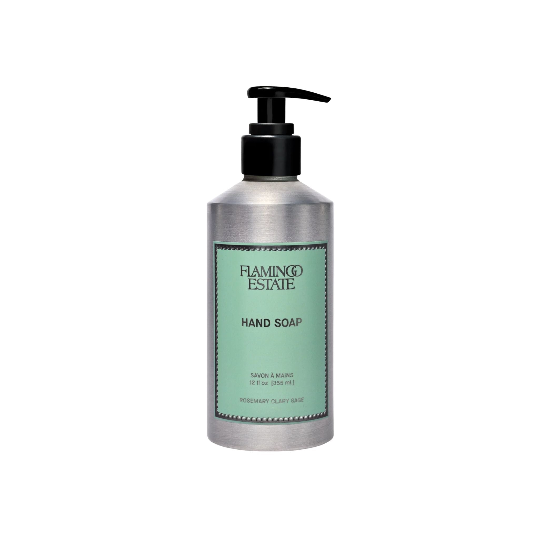 Hand soap bottle with pump on a white background