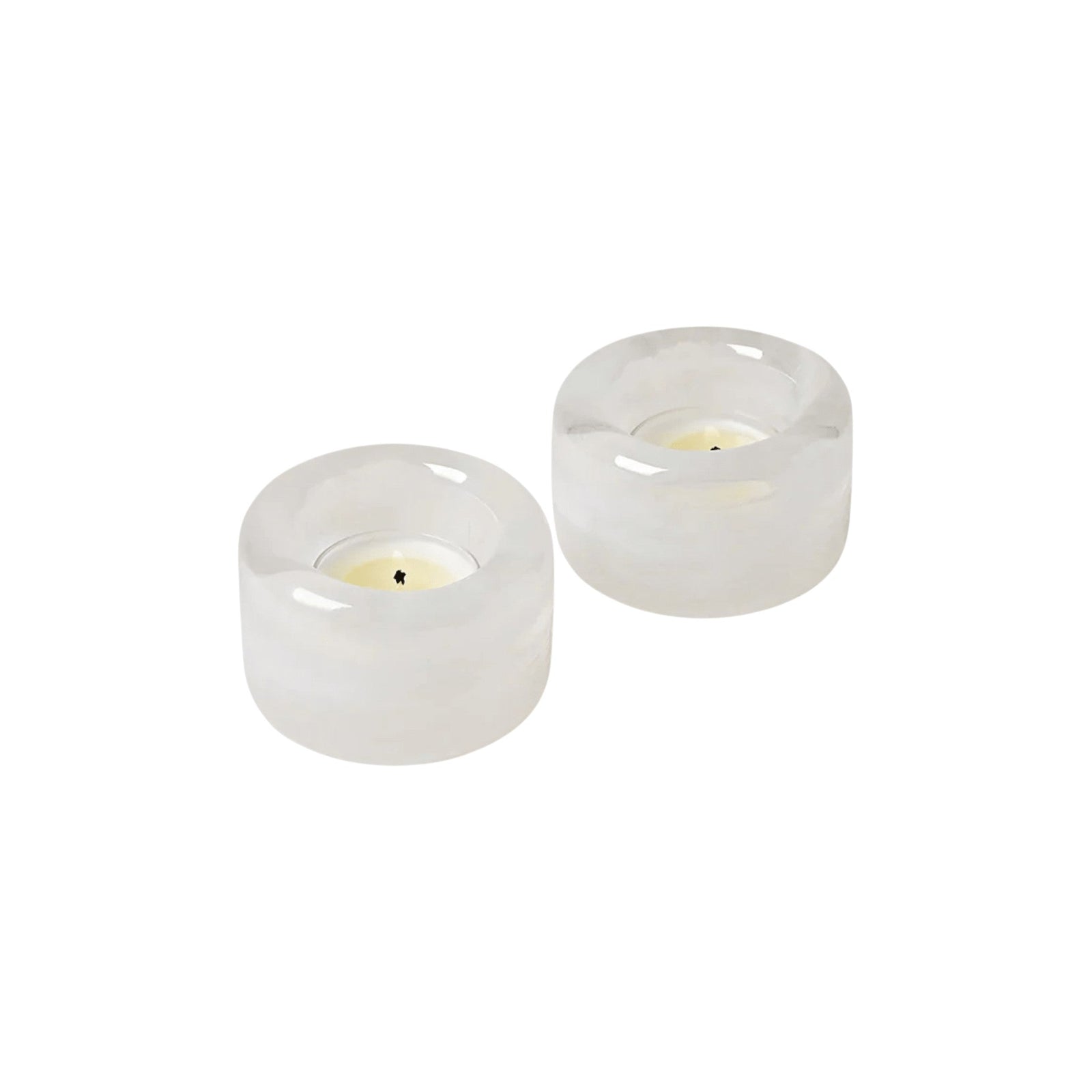 Farmhouse Pottery Riverstone Tealight in signature Milk glaze