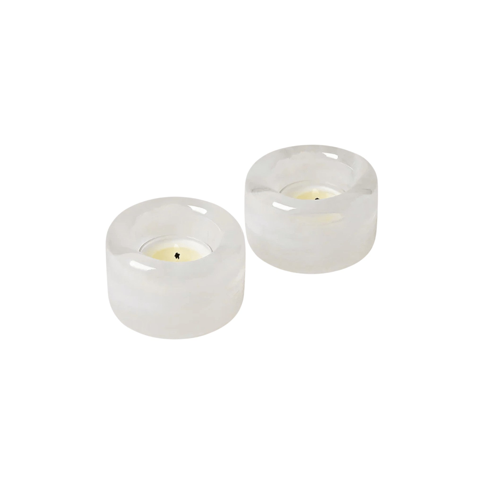 Farmhouse Pottery Riverstone Tealight in signature Milk glaze