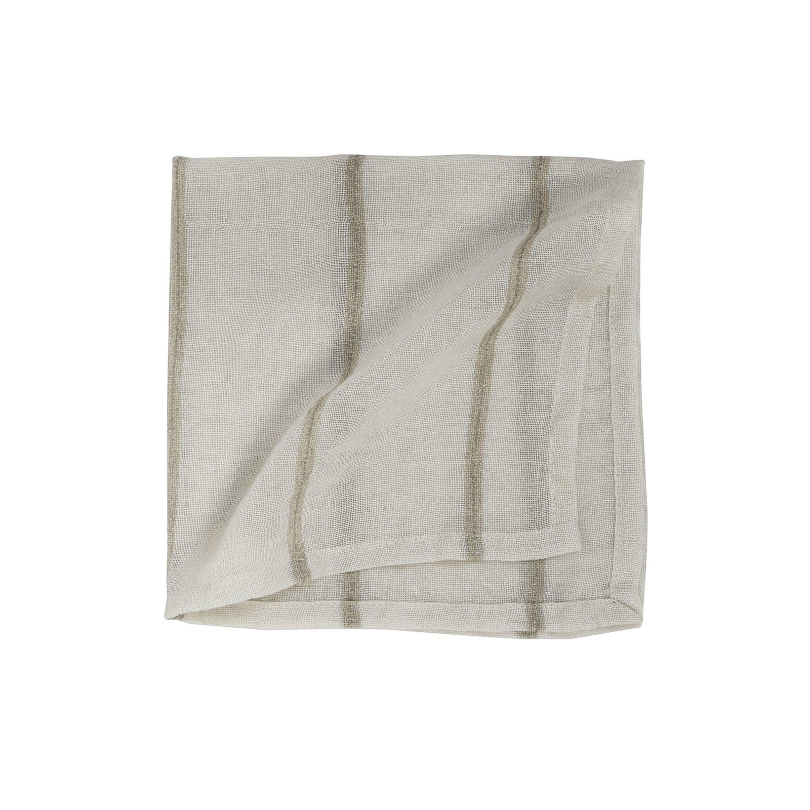 Pom Pom At Home Rutherford napkins in natural linen with subtle contrasting stitched stripes and a finished edge.