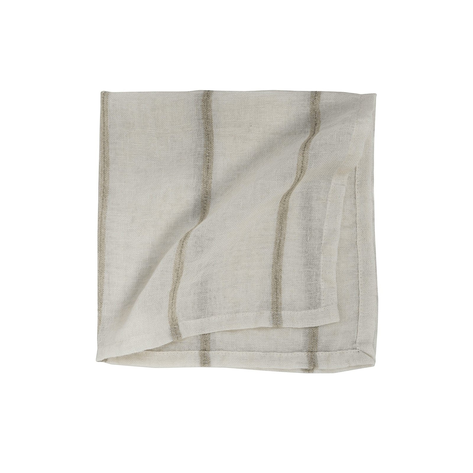 Pom Pom At Home Rutherford napkins in natural linen with subtle contrasting stitched stripes and a finished edge.