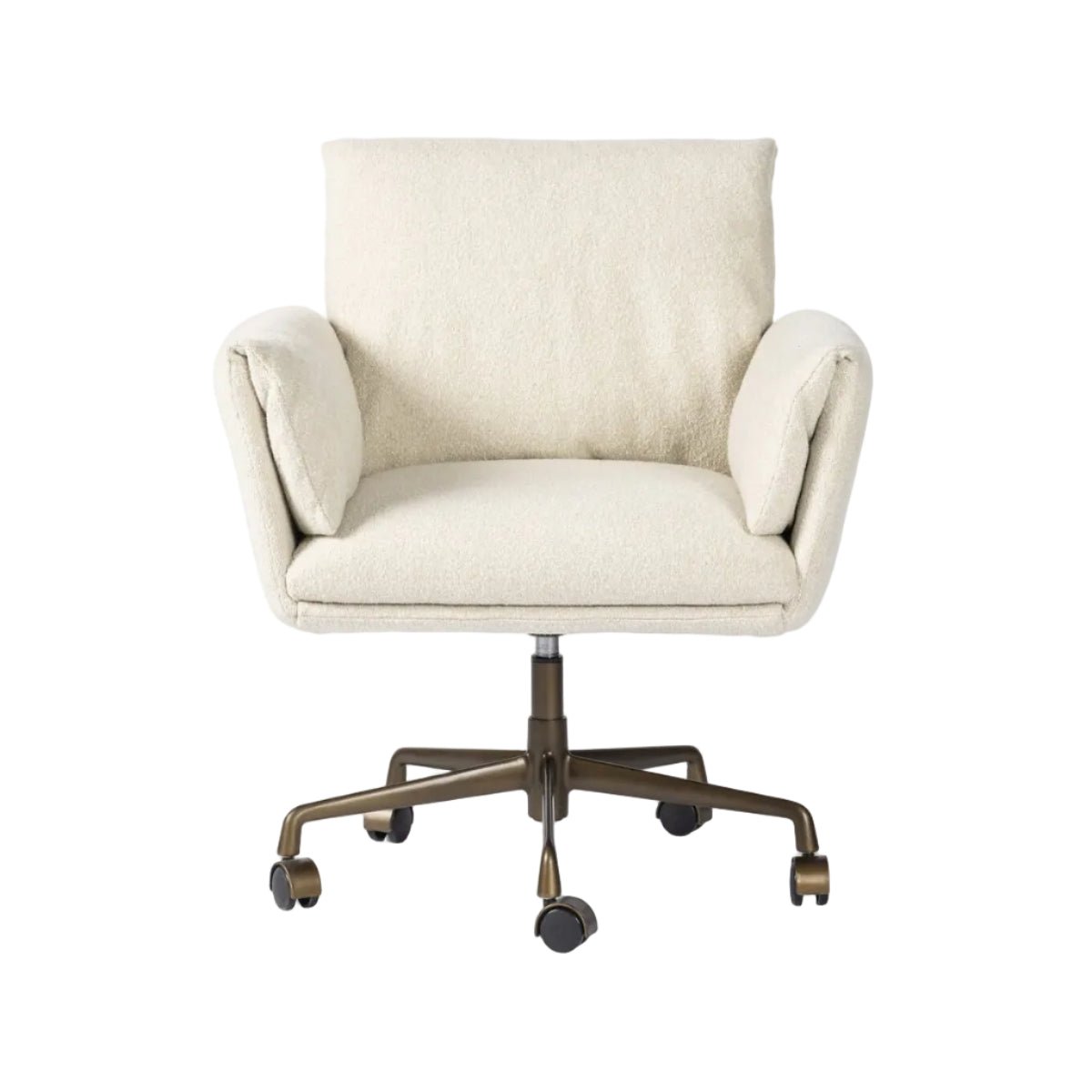 Salerno Desk Chair in Crete Sand linen by Amber Lewis x Four Hands, front view