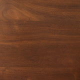 Calimia Home San Vincente side table surface showing rich brown oak wood grain texture and natural patterns.