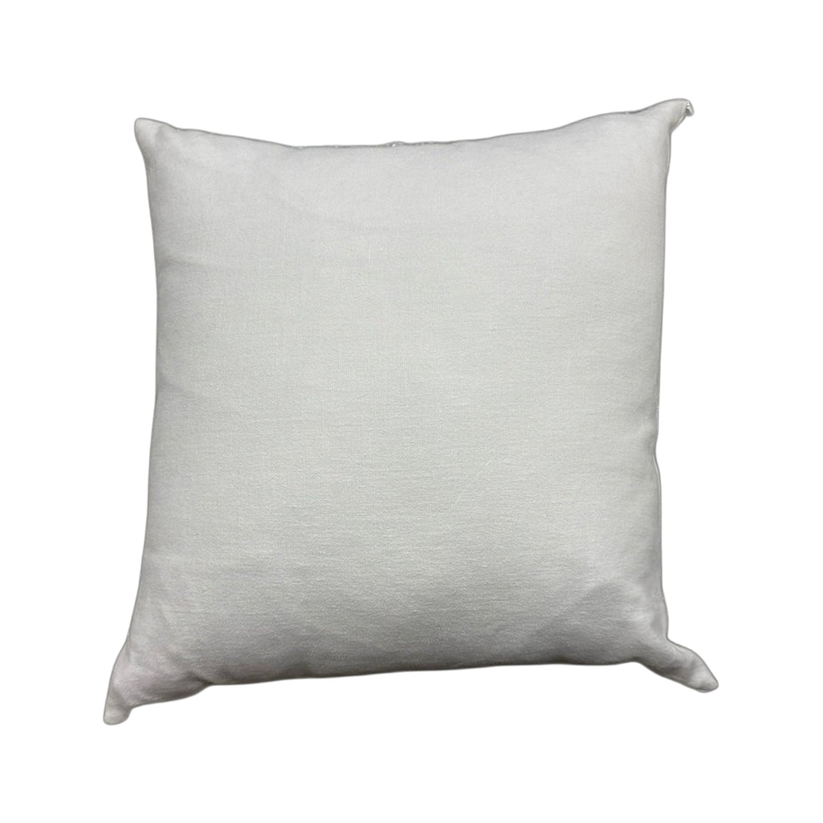 Sander White Pillow by One Bi One — white Belgian linen on white background