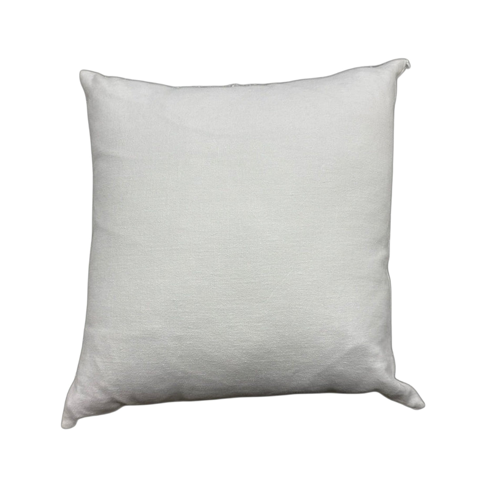 Sander White Pillow by One Bi One — white Belgian linen on white background