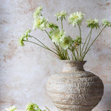 Close-up of Artificial Scabious Flower Cream by Abigail Ahern showing airy pincushion blooms and slender arching stems