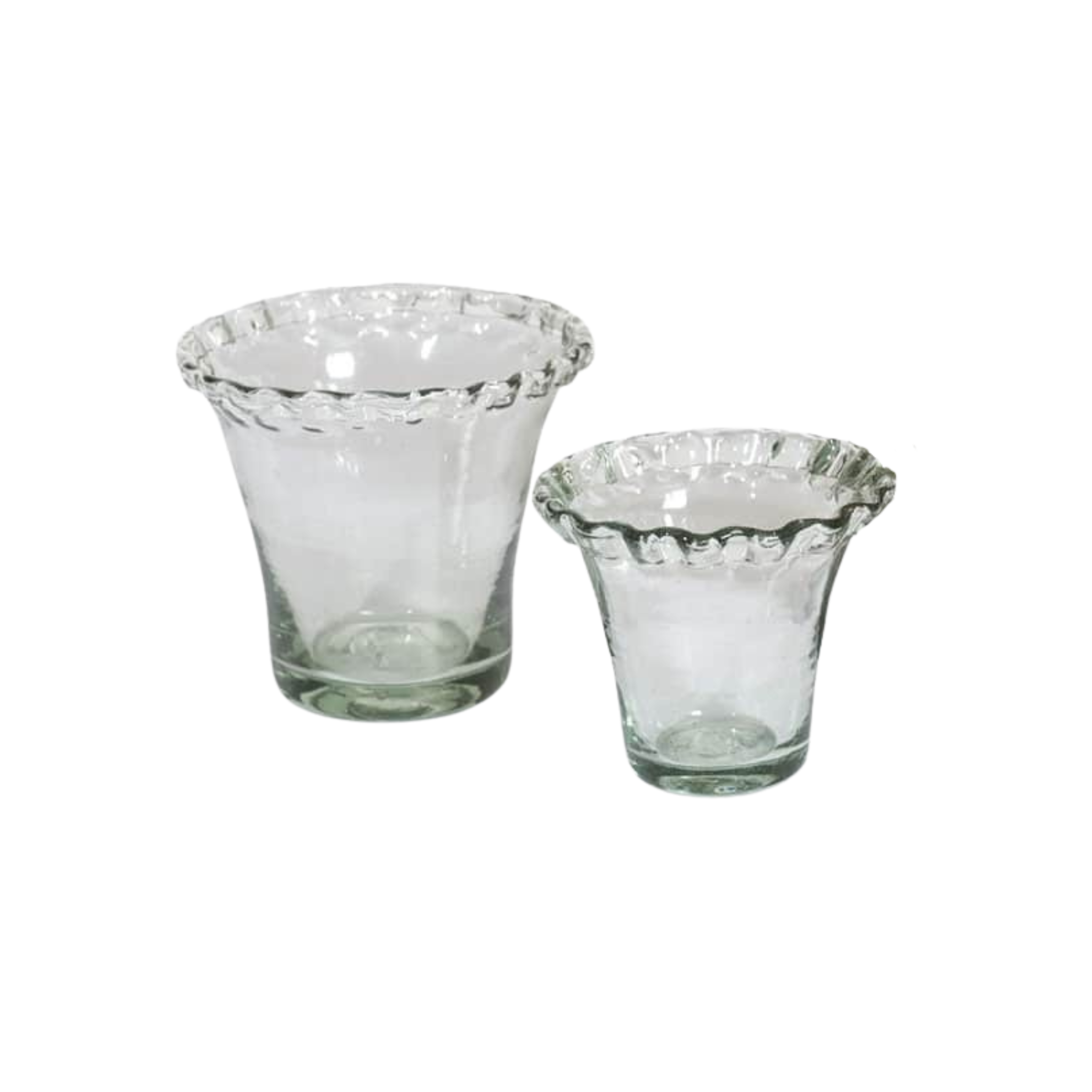 Scalloped Edge Glass Vase