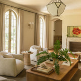 Living room trim and arched door casings painted in Farrow & Ball School House White No.291, Calimia Home Greenway project