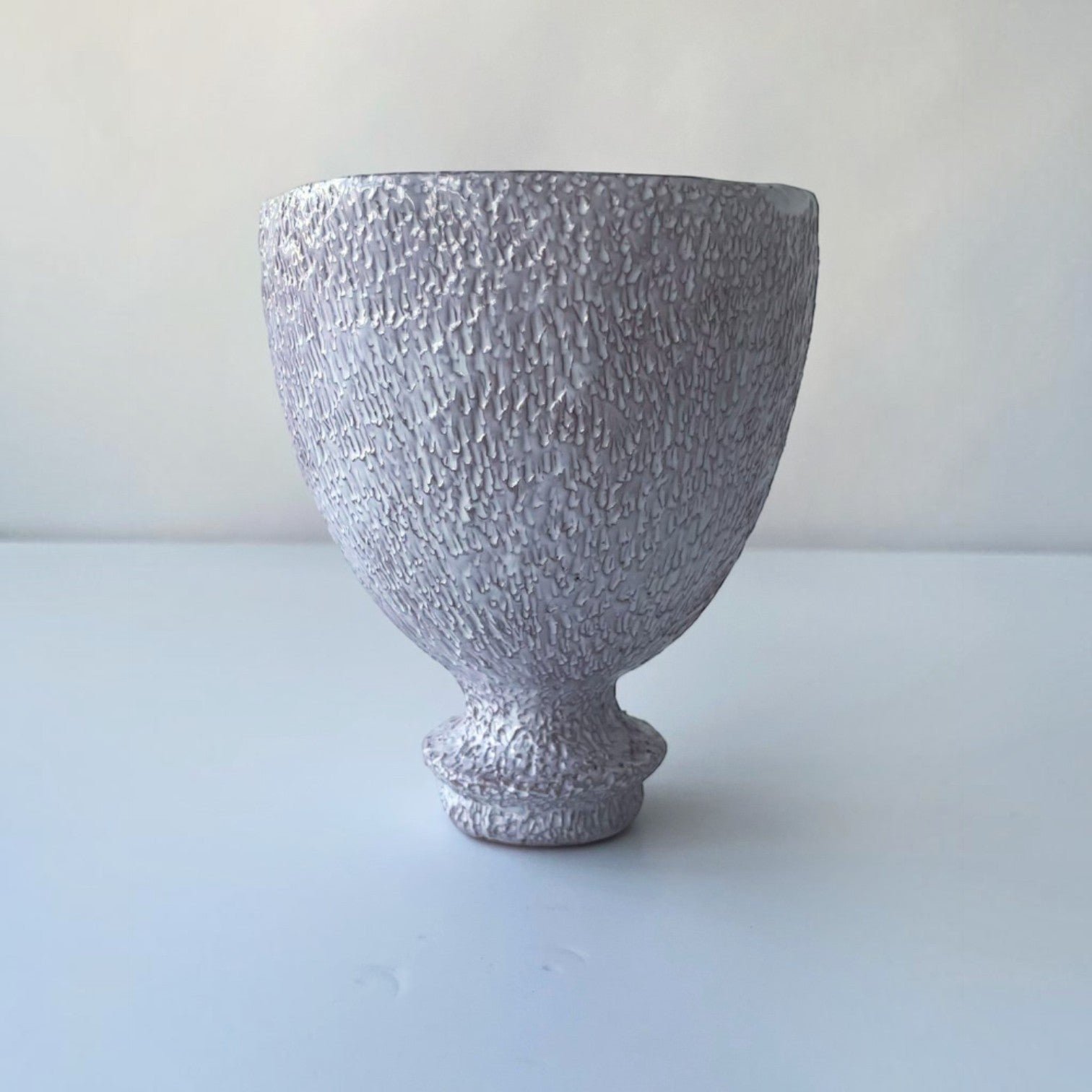 Ellen Robinson Studio Sea Garden Coupe hand-formed terra-cotta bowl with a textured white glaze finish.