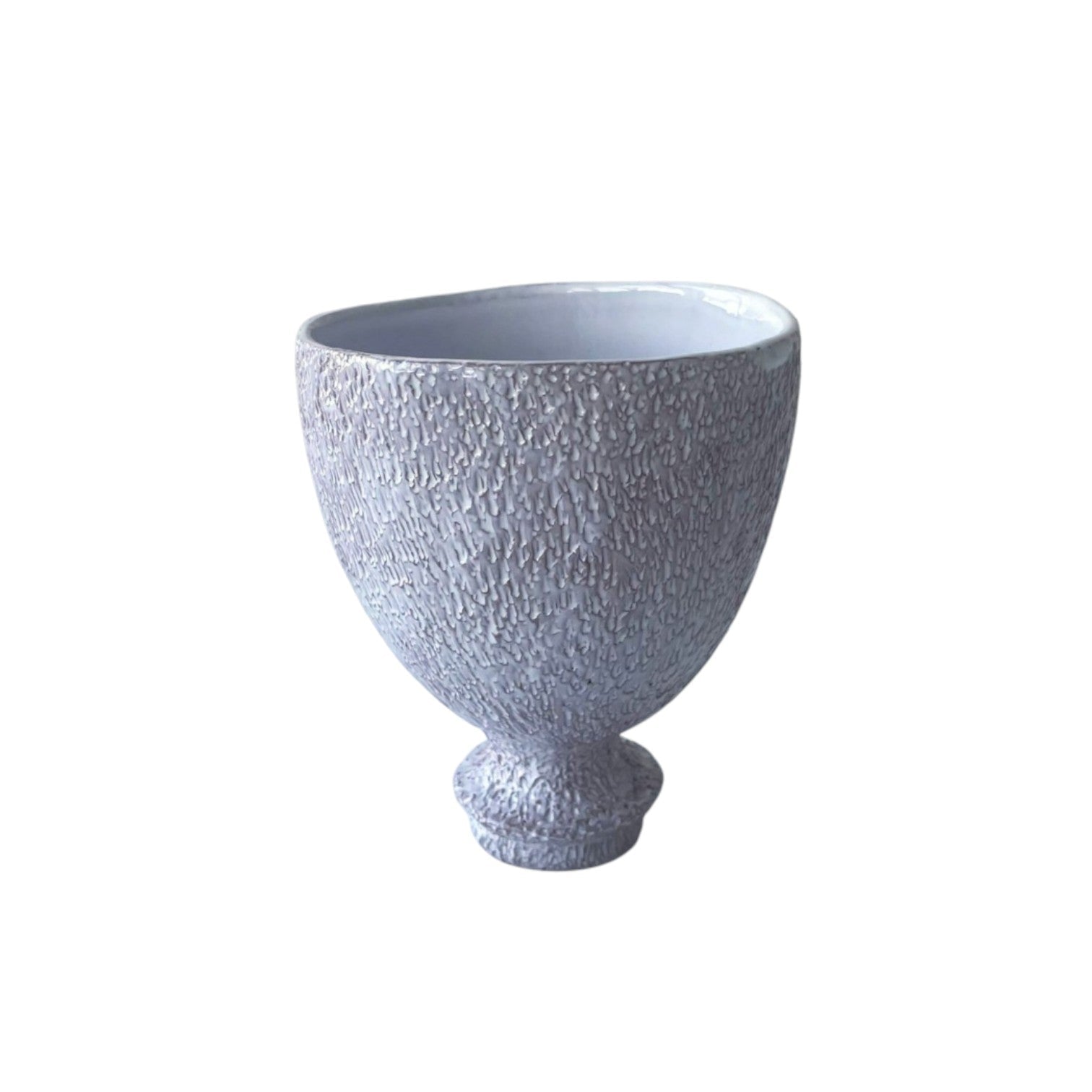 Ellen Robinson Studio Sea Garden Coupe hand-formed terra-cotta bowl with a textured white glaze finish