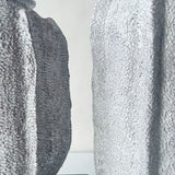 Calimia Home Sea Garden Prehistoire hand-formed terra-cotta vases with textured white glaze and coral-like finish