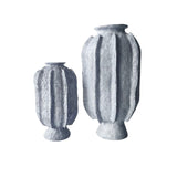 Calimia Home Sea Garden Prehistoire hand-formed terra-cotta vases with white glaze and organic coral-like texture.