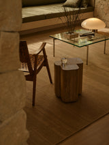 Armadillo Selva Rug in Desert, a second view of the handwoven afghan wool kilim rug in a styled interior