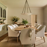 Dining room ceiling and trim painted in Farrow & Ball Shadow White No.282, Calimia Home Greenway project