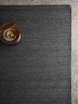 Armadillo Sherpa Rug in Charcoal, detail of the wool and viscose blend weave and texture