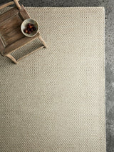 Armadillo Sherpa Rug in Sand, detail of the wool and viscose blend weave and texture