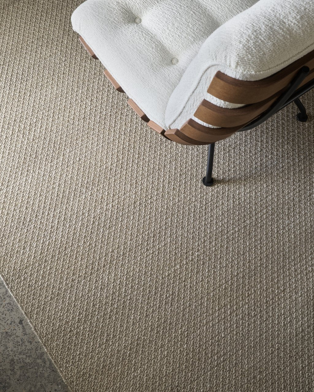 Sherpa Rug by Armadillo, handwoven wool blend rug, styled in a room at Calimia Home