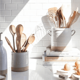 Farmhouse Pottery Silo Crock as countertop utensil holder