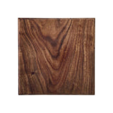 Sir Madam square serving slab hand-carved from dark black siris wood with visible natural grain patterns.