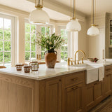 Kitchen walls and ceiling painted in Farrow & Ball Slipper Satin No.2004, Calimia Home Greenway project