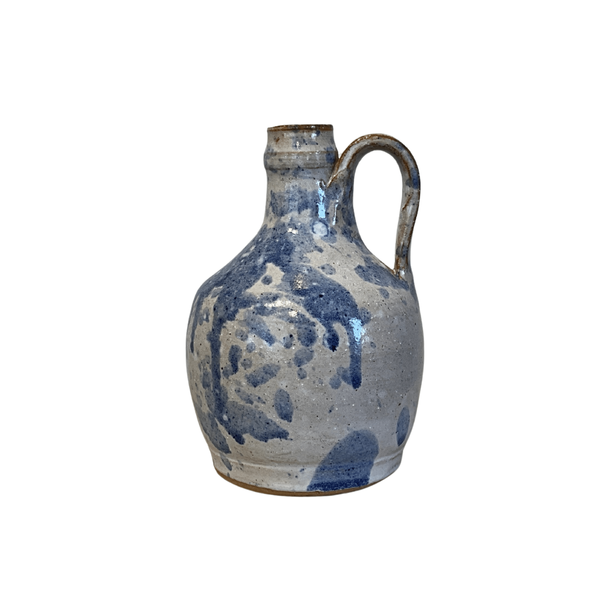 Small Vintage Blue Splatter Jug with Handle