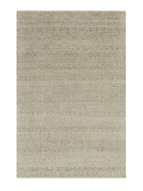 Armadillo Sonata Rug in Wisp, overhead view of the hand-spun afghan wool weave and edge finish