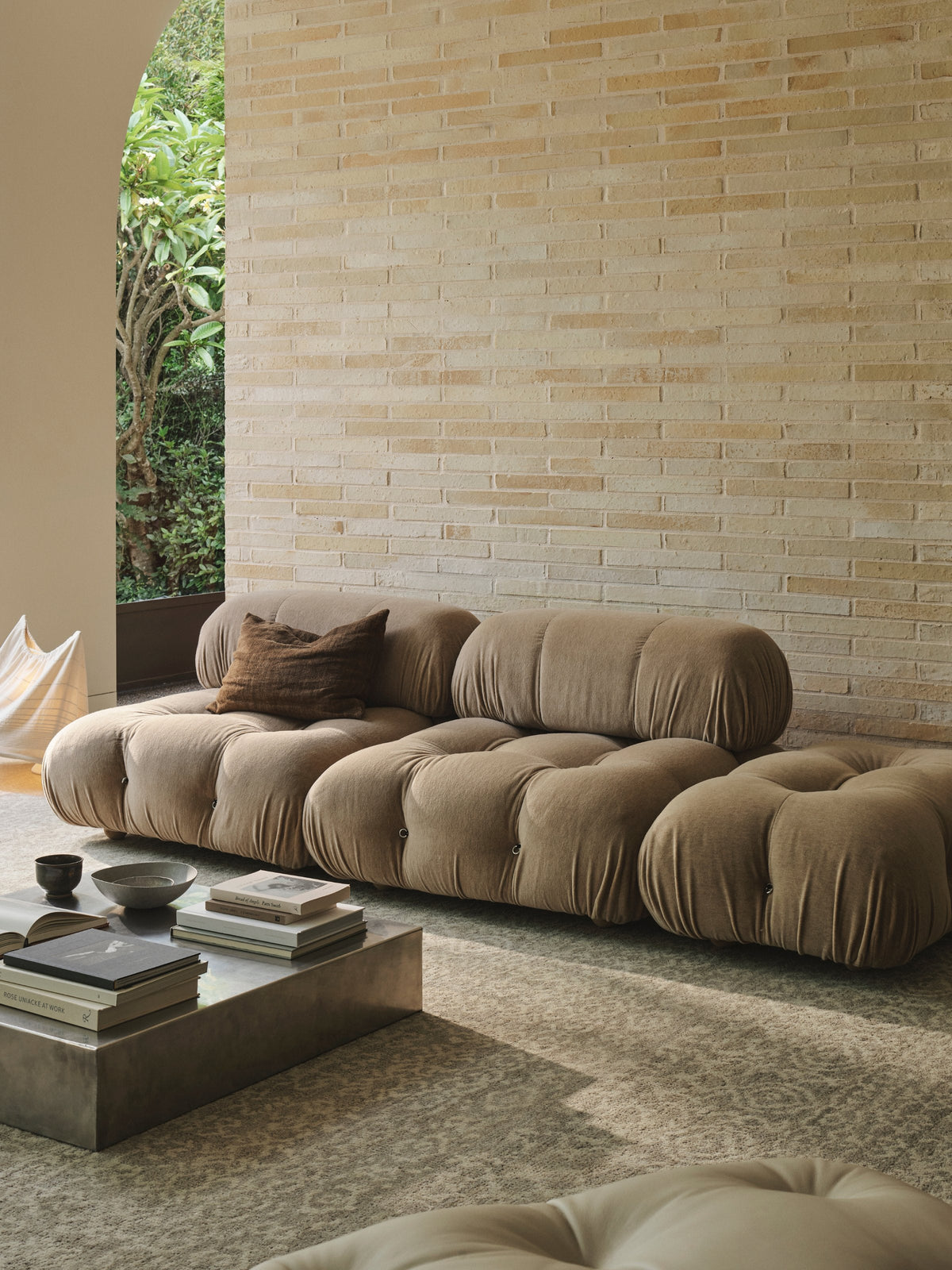 Sonata Rug by Armadillo, hand-spun afghan wool rug, styled in a room at Calimia Home