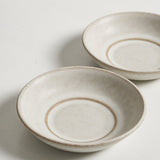 Standard Affair Snack Bowl in oat glaze, overhead view