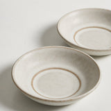 Standard Affair Snack Bowl in oat glaze, overhead view