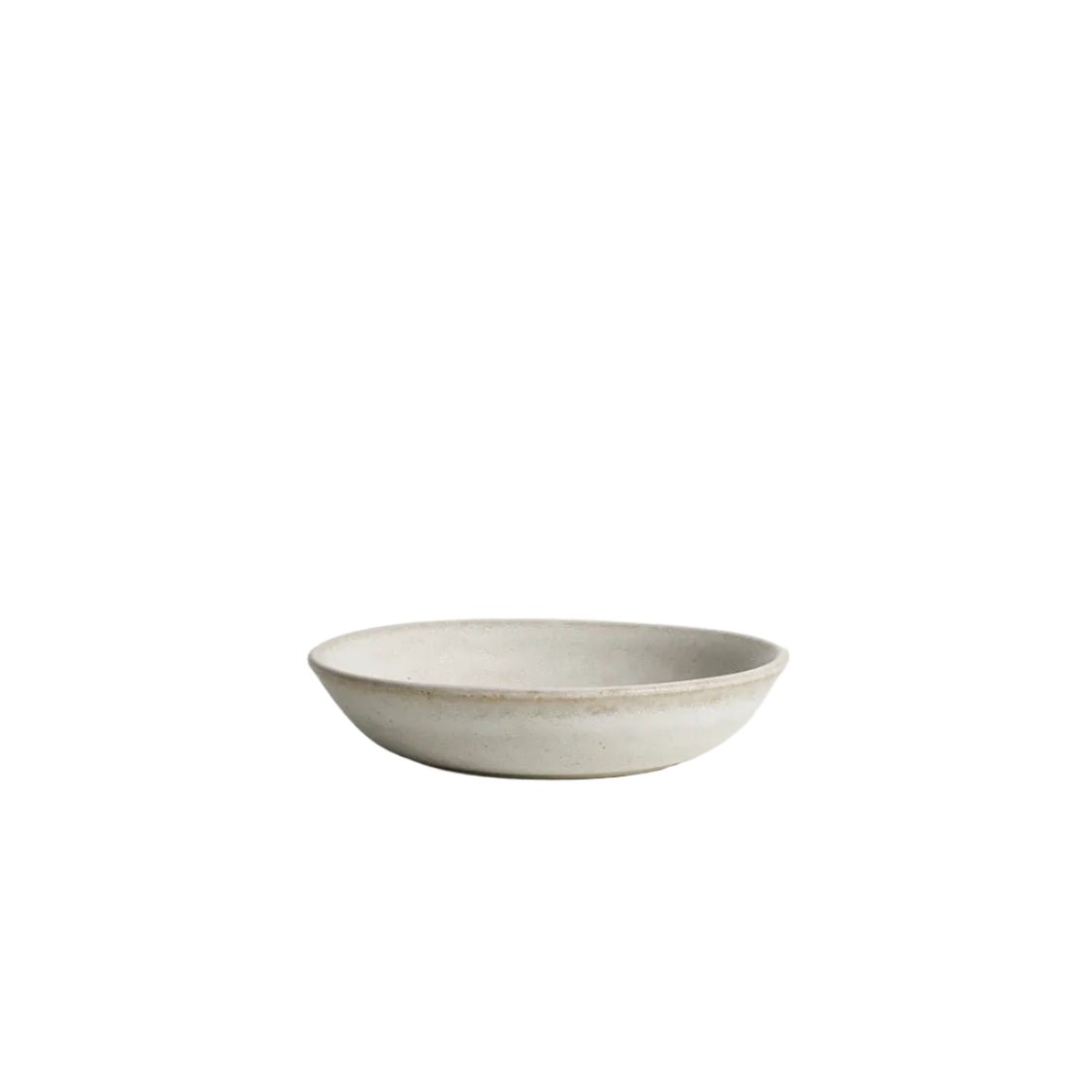 Standard Affair Snack Bowl in oat glaze, front view