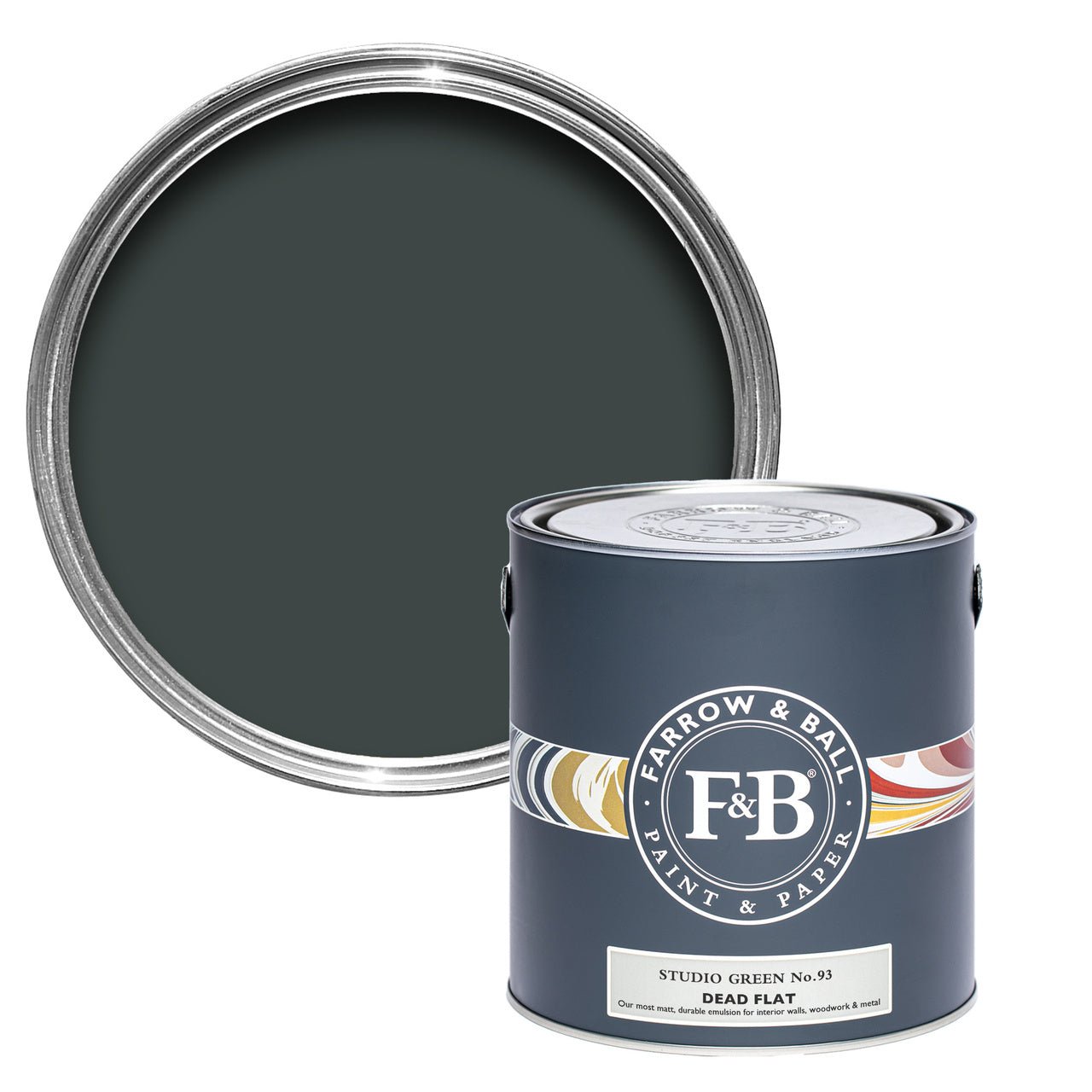 Studio Green No.93 paint tin and swatch