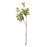 Calimia Home artificial Summer Garden stem with delicate green filler flowers and leaves on a slender brown branch