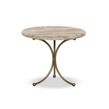 Sylas End Table in Fossil Marble – front view