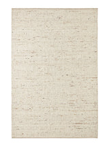 Armadillo Tempest Rug in Tundra, overhead view of the handcrafted undyed new zealand wool weave and edge finish