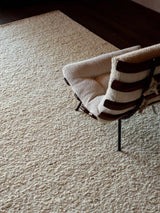 Armadillo Tempest Rug in Tundra, detail of the undyed new zealand wool weave and texture