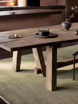 Armadillo Thatch Rug in Marsh, a second view of the hand-knotted wool rug in a styled interior