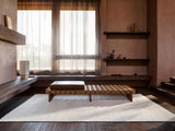 Armadillo Thatch Rug in Dew, hand-knotted wool rug shown in a room setting