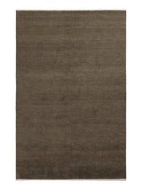 Armadillo Thatch Rug in Gumnut, overhead view of the hand-knotted wool weave and edge finish