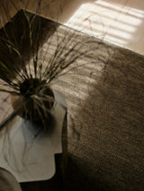 Armadillo Thatch Rug in Gumnut, detail of the wool weave and texture