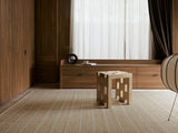 Armadillo Trellis Rug in Natural & Sandstone, detail of the wool and jute weave and texture