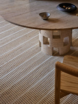 Armadillo Trellis Rug in Natural & White, detail of the wool and jute weave and texture