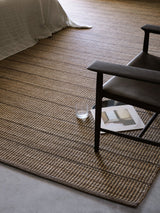Armadillo Trellis Rug in Natural & Bison, additional view 5 of the handwoven wool and jute rug