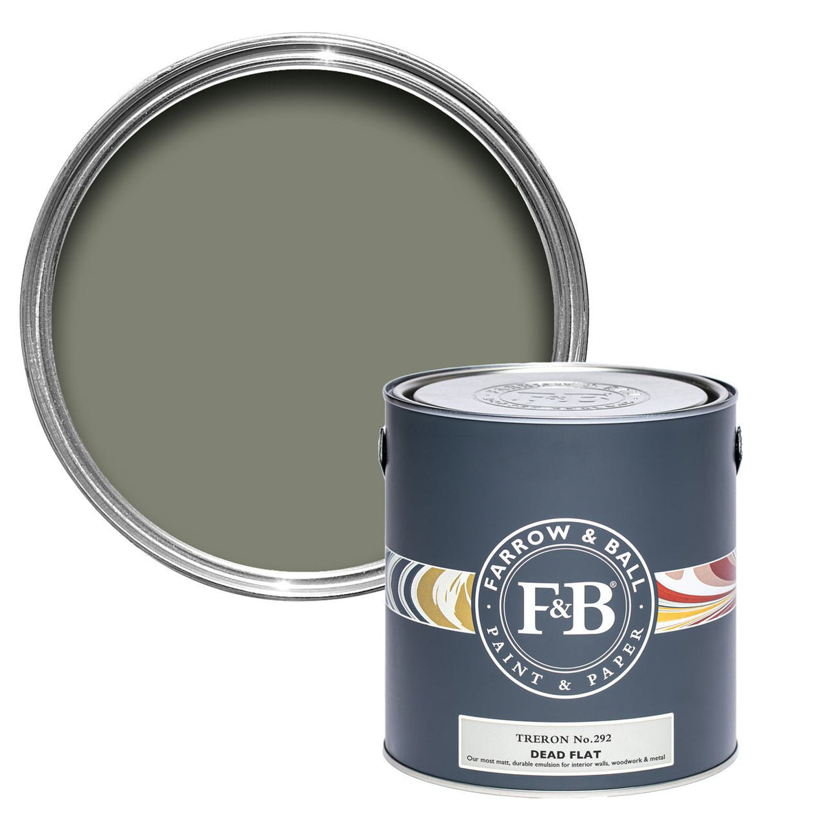 Farrow & Ball Treron No.292 paint tin and color swatch