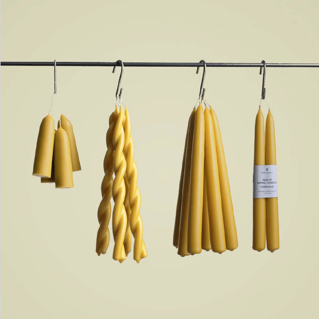 Twisted Candle, Goldenrod by WAX Atelier, hand-dipped beeswax, view 2