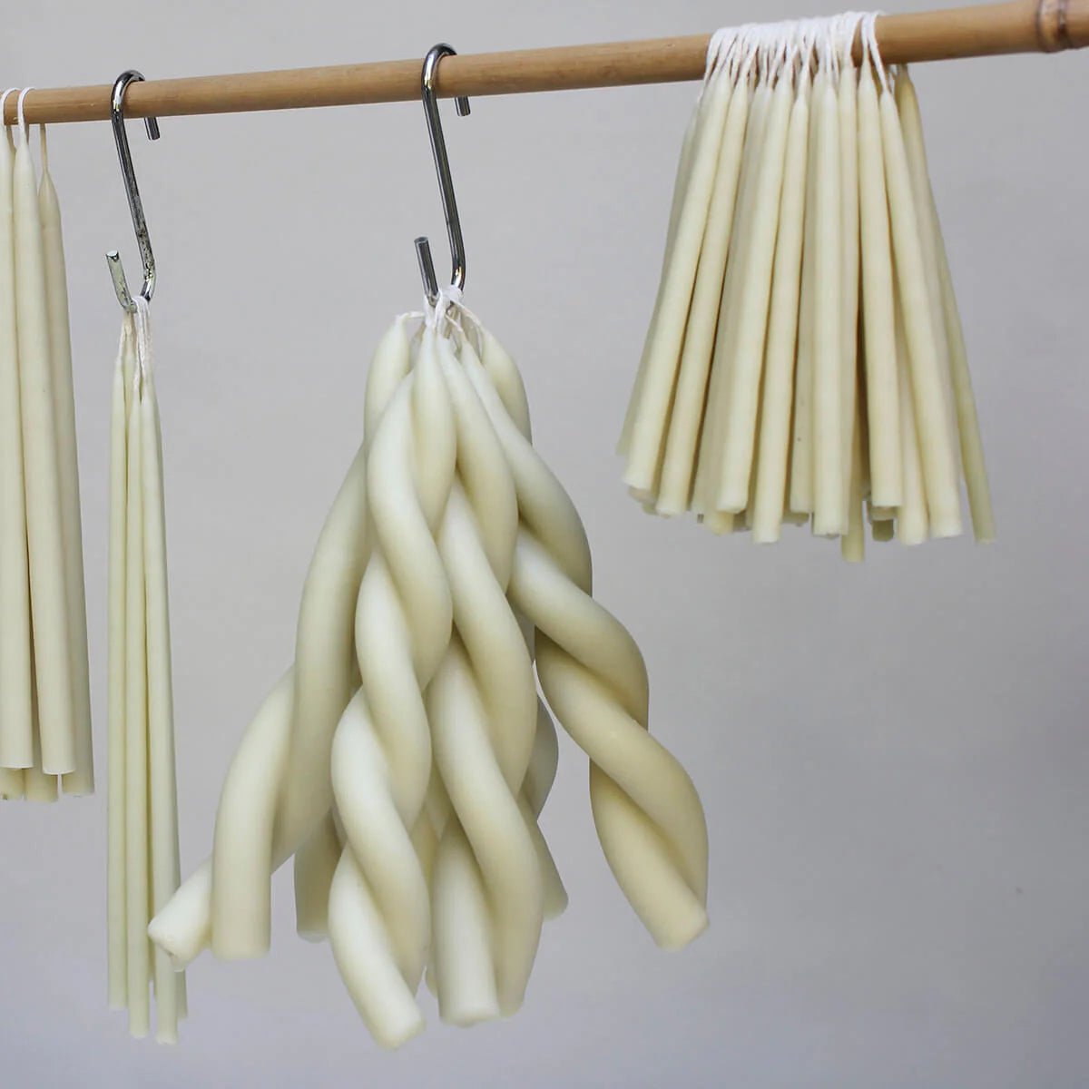 Twisted Candle, Mother's Milk by WAX Atelier, hand-dipped beeswax, view 2