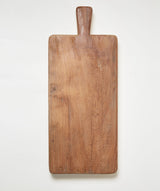 Reclaimed oak cutting board, side view showing thickness